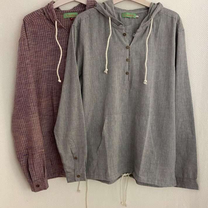 Camisa capucha rayas