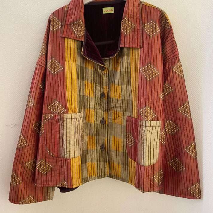 Chaqueta reversible terciopelo botones