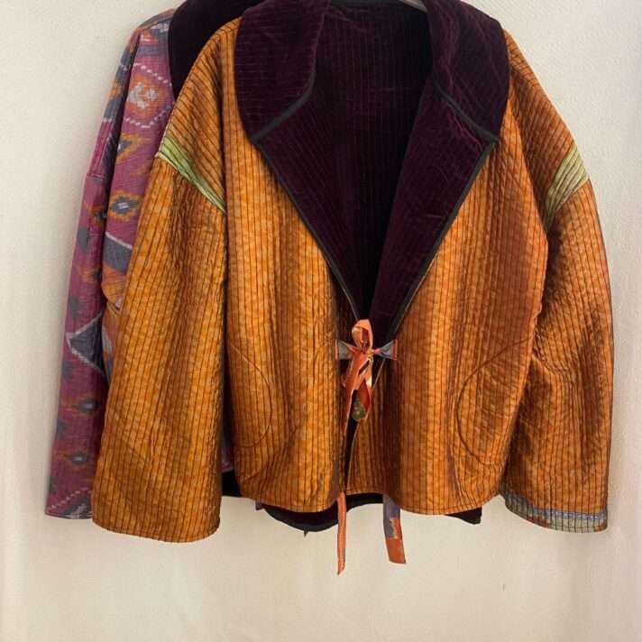 Chaqueta reversible terciopelo lazos